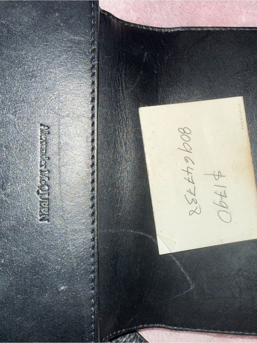 Alexander McQueen Black Leather Shoulder/Card Holder